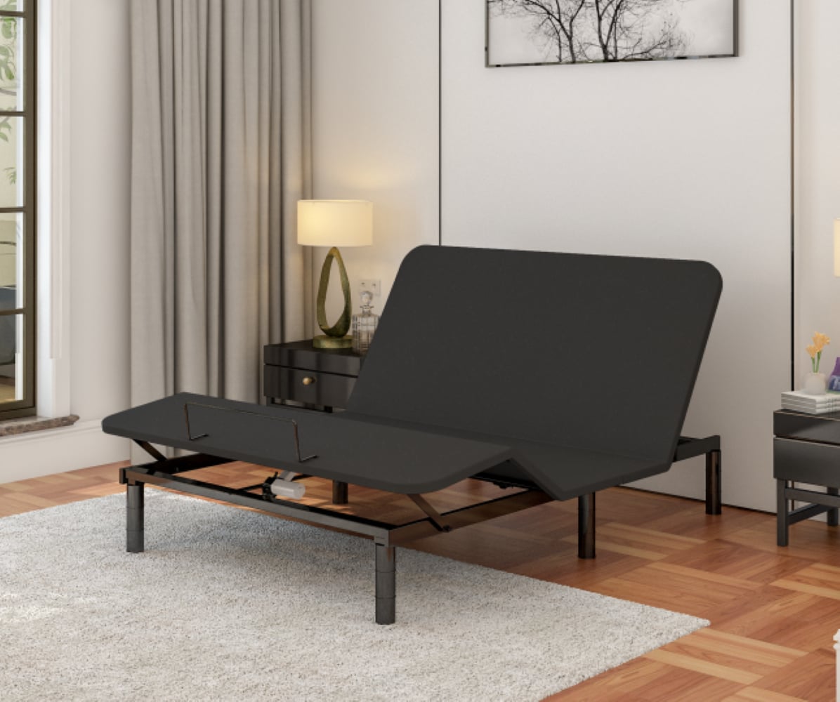 Adjustable Bed Frame,Twin Size Bed Frame,Black,Easy Assembly_voghion.com